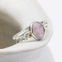 Molten Sterling Silver Rose Quartz Ring, thumbnail 1 of 5