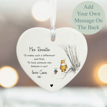 Personalised Bear Thank You Teacher Keepsake Heart, 3 of 3
