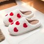 Red Love Heart Plush Slippers, thumbnail 4 of 5