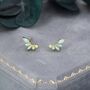 Green Opal Marquise Cluster Stud Earrings, thumbnail 6 of 12