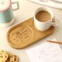 Personalised Children’s Drawing Solid Oak Tea And Biscuit Board, thumbnail 4 of 8