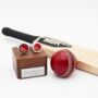 Personalised Cricket Ball Leather Cufflinks, thumbnail 9 of 12