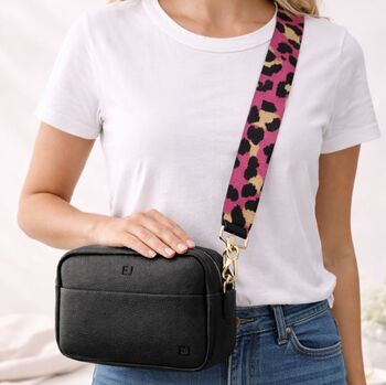 Personalised Ellie Embossed Faux Leather Leopard Pring Cross Body Bag And Purse Set, 2 of 3