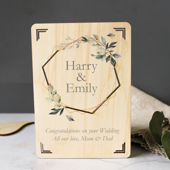 Personalised Wooden Wedding Or Engagement Card, 2 of 5
