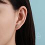 Tiny Flower Bouquet Cz Stud Earrings In Sterling Silver, thumbnail 1 of 10