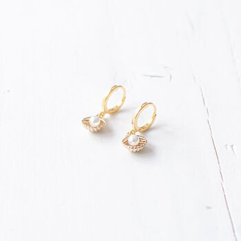 Gold Plated Shell Earrings, 2 of 10