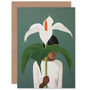 Giant Peace Lily Woman Flower Minimalist Her Card, thumbnail 1 of 4