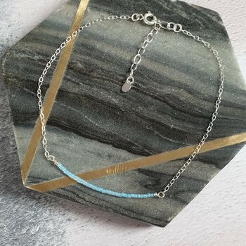Delicate Beaded Silver Anklet, 4 of 6