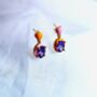 Amethyst Stud Drop Enamel Irregular Earrings, thumbnail 6 of 8