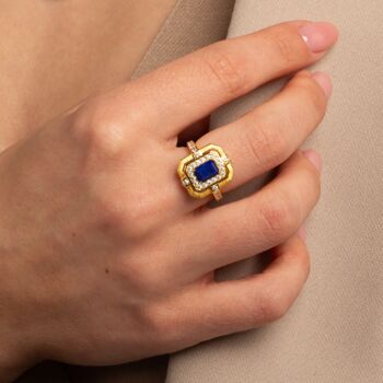 Lapis Lazuli 18k Gold Plated Ring, 2 of 5