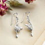 Sterling Silver Twin Tails Dangly Earrings, thumbnail 1 of 3