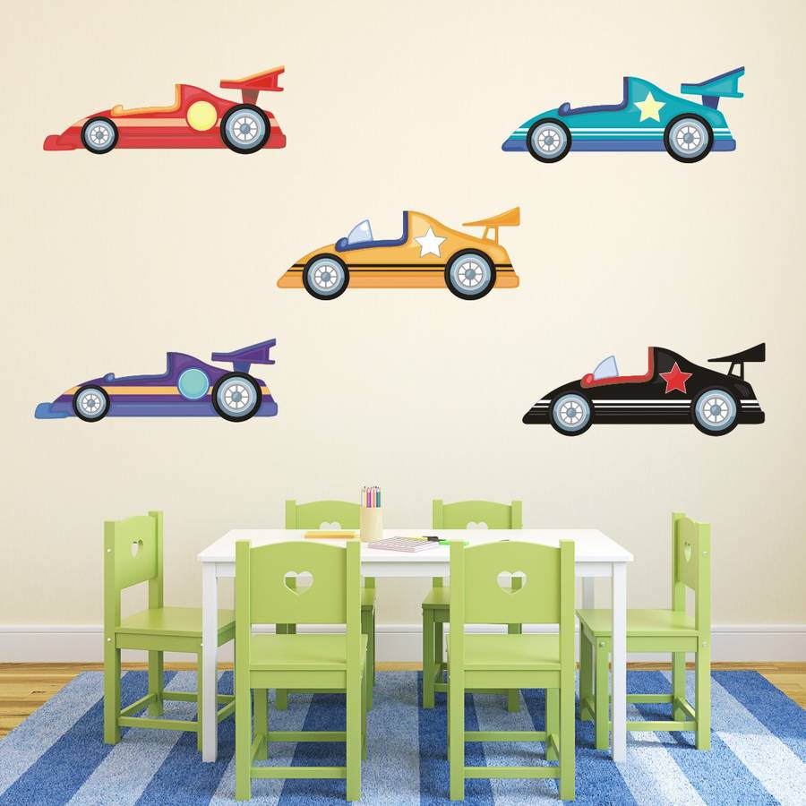 Racing Cars Wall Stickers By Mirrorin Notonthehighstreet Com - Toddler Race Car Wall Decals