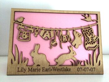 Personalised Wooden Baby Card, 2 of 4