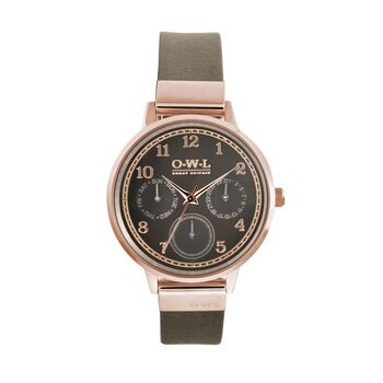 Helmsley Ladies Leather Multidial Watch, 8 of 12