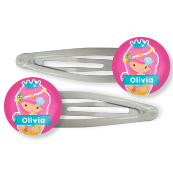 Personalised Mermaids Birthday Hair Clips, 2 of 4