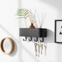 Steel Keyhook And Shelf In Charcoal Grey Or White, thumbnail 1 of 5