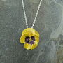 Pansy Yellow Flower Pendant Necklace, thumbnail 3 of 5