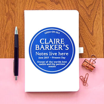 Personalised Blue Plaque Notebook, 10 of 10