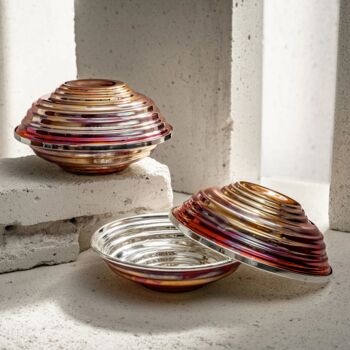 Serrated Copper Bowl Set – Handcrafted Rainbow Patina, 4 of 6