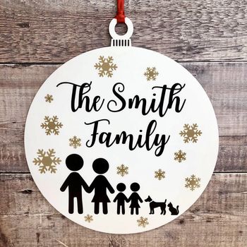 Christmas Stick Family Bauble Wreath, 5 of 5