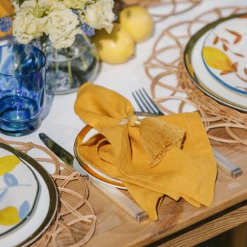 Mustard Linen Napkins Set Of Two, 2 of 7