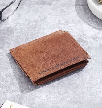 Personalised Leather Money Clip Wallet, 2 of 4