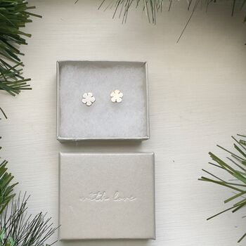 Flower Sterling Silver Stud Earrings, 7 of 7