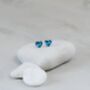 Heart Shaped Blue Stud Earrings, thumbnail 6 of 10