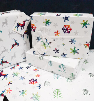 Set Of Three Luxury Christmas Wrapping Paper Set, 5 of 11