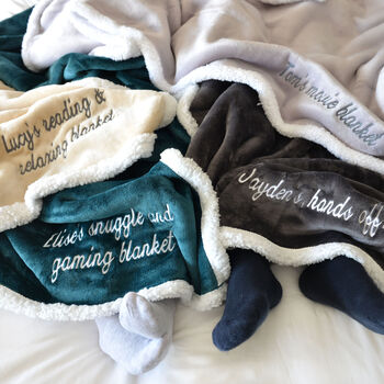 Personalised Sherpa Blanket With Message, 3 of 12