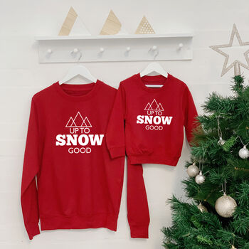 Up To Snow Good Parent And Child Matching Jumper Set, 4 of 4