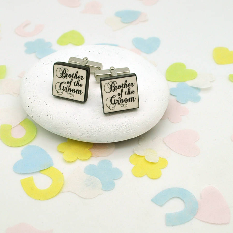 brother of the groom 'confetti' cufflinks by mary fellows