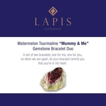 Watermelon Tourmaline 'Mummy And Me' Gemstone Bracelet Set, 3 of 4