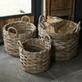 Set Of Three Rattan Log Baskets, thumbnail 1 of 4