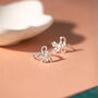 Sterling Silver Molten Flower Hoop Earrings, thumbnail 3 of 8