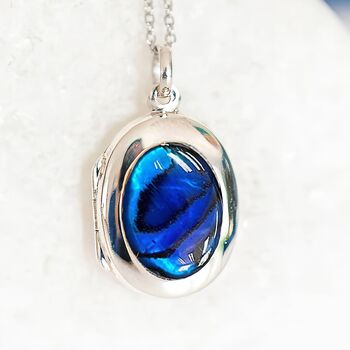 Personalised Sterling Silver Paua Shell Locket, 2 of 11