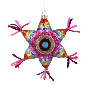 Glass Pinata Star Christmas Tree Decoration, 2 of 3