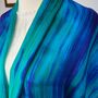 100% Mulberry Silk Scarf, Turquoise And Peacock Blue, thumbnail 1 of 10