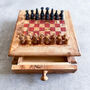 Personalised Handmade Olive Wood Full Chess Board Set, thumbnail 3 of 6