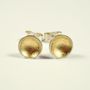 Small Silver And Gold Leaf Stud Earrings, thumbnail 4 of 7