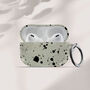 Green Splatter Air Pod Case With Keychain, thumbnail 1 of 6