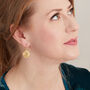 Matt Gold Drop Celestial Earrings, 18k Gold And Silver, thumbnail 3 of 7