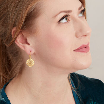 Matt Gold Drop Celestial Earrings, 18k Gold And Silver, 3 of 7