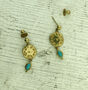 Gold Vermeil Croesus Coin Turquoise Earrings, thumbnail 2 of 3