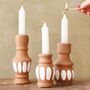Set Of Three Terracotta Candlestick Holders, thumbnail 1 of 4