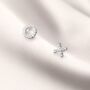 Sterling Silver Crystal Hugs And Kisses Stud Earrings, thumbnail 1 of 5