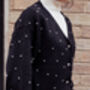 Black All Over Pearl Cardigan, thumbnail 3 of 6