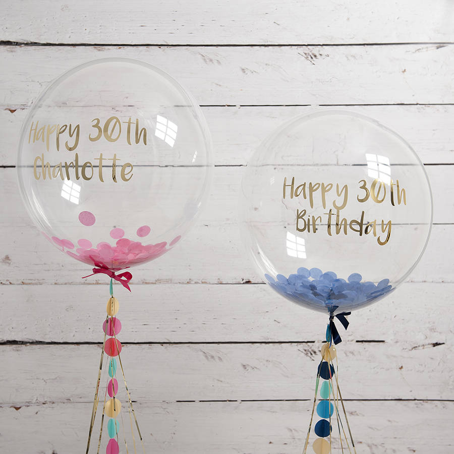 personalised happy 30th confetti filled balloon by bubblegum balloons ...