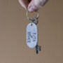 Personalised Iron Keyring Dog Tag Design, Hand Stamped, thumbnail 2 of 7