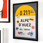 Personalised Cycling Road Sign, Alpe D’huez Art Poster, thumbnail 3 of 9
